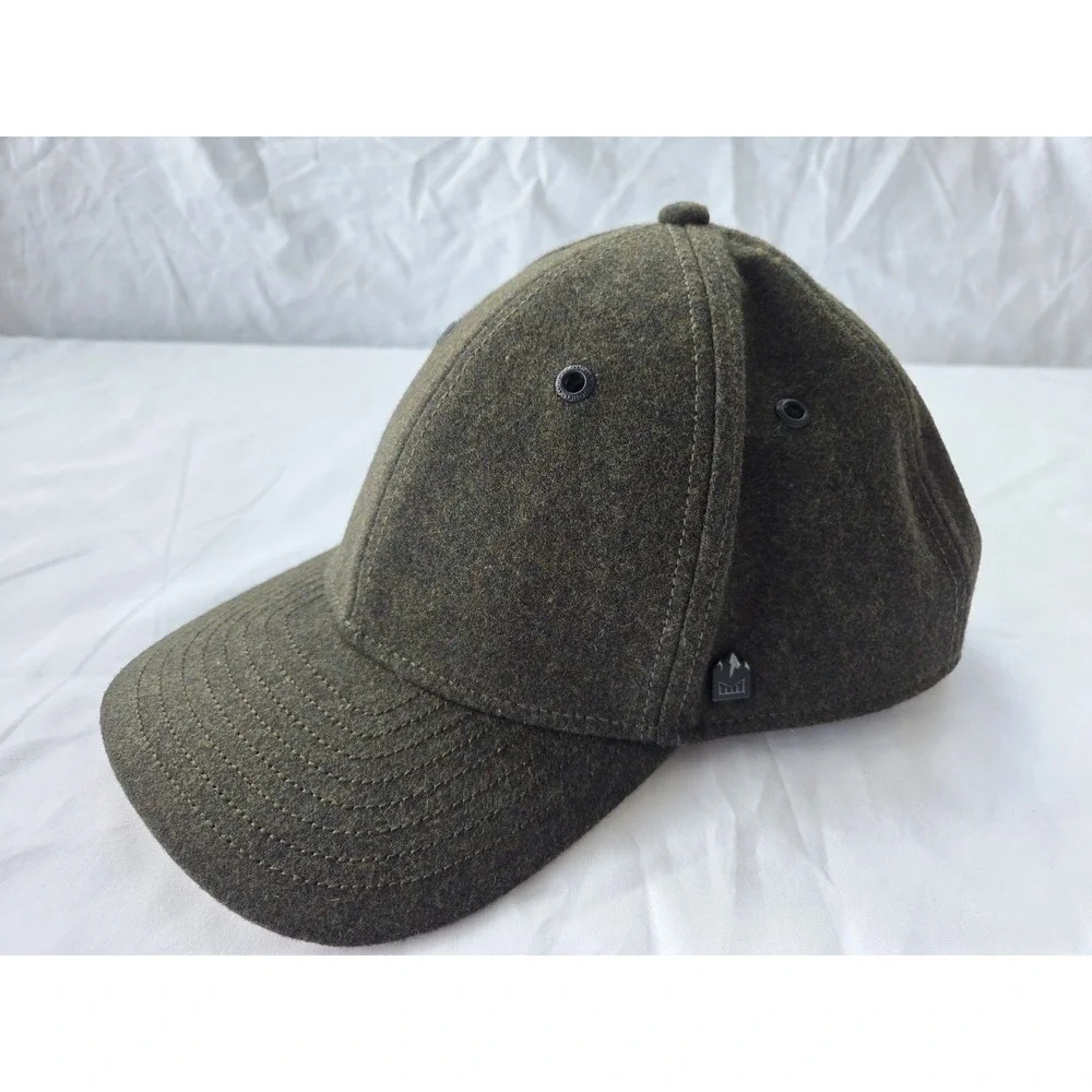 Melin Thermal Olive Green Leather Strapback Wool Hat Cap Golf Streetwear EUC